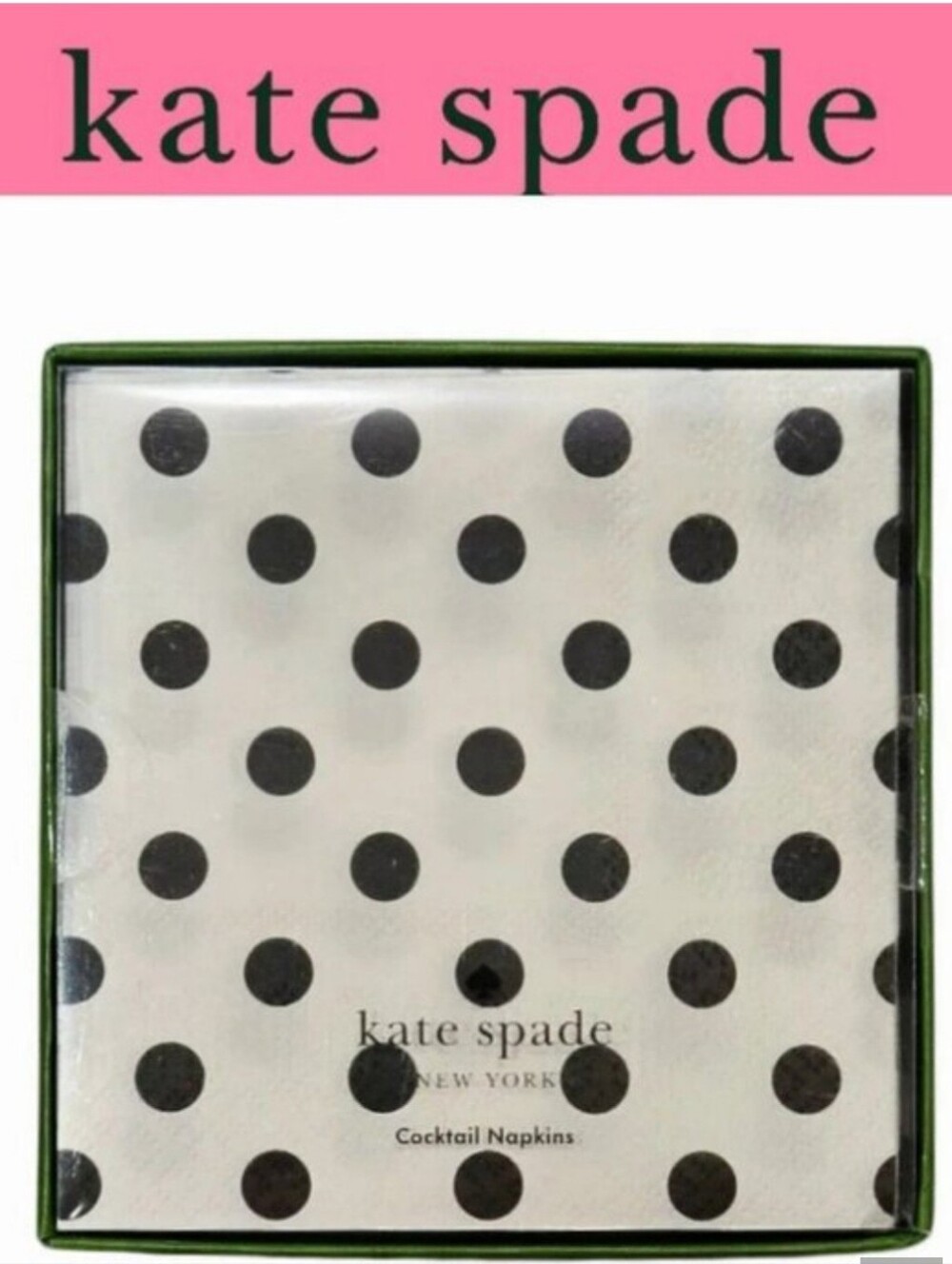 kate spade Black and White Polka Dot Cocktail Napkins
